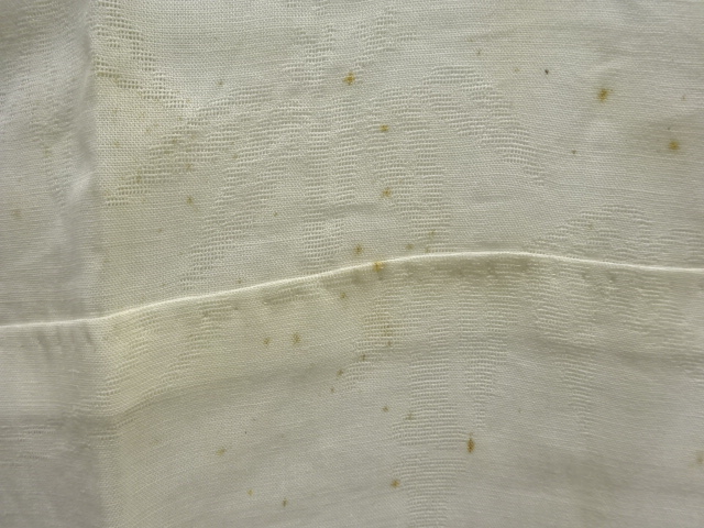  アンティーク　本麻透かし織　流水に笹模様長襦袢